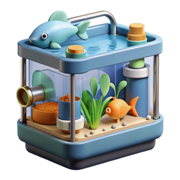 wonderful rustic Hydroponic System with Fish Tank Cutout Element detailed png
