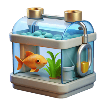 impressive minimalist Hydroponic System with Fish Tank Cutout Element original png