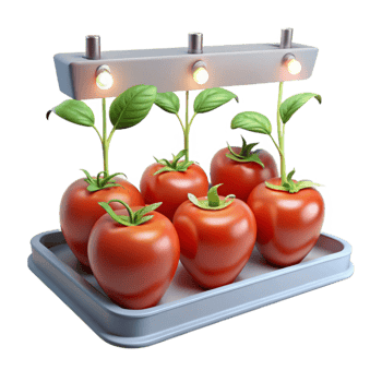 extraordinary contemporary Hydroponic Tomatoes Growing Under Led Lights Cutout original png