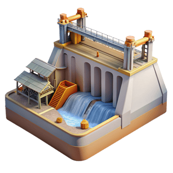 impressive creative Hydropower Dam Construction Site Transparent Background premium png