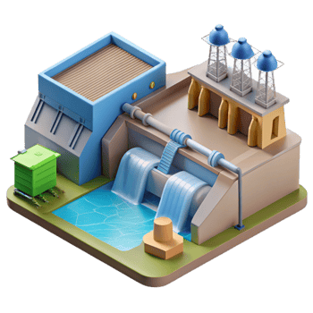dramatic creative Hydropower Plant Diagram Schematic View Cutout original png