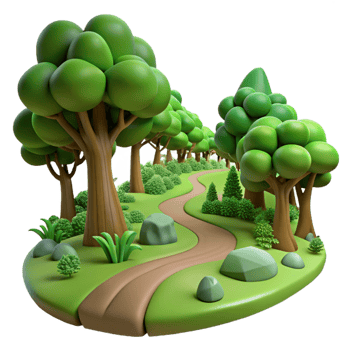 elegant vintage A Winding Dirt Path Through a Lush Gree detailed png