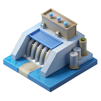 wonderful modern Hydropower Plant Isometric Illustration Transparent Background original png