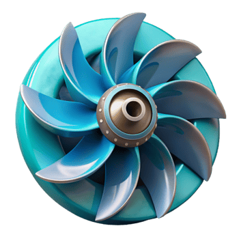 impressive creative Hydropower Turbine Blades Rotating Transparent Background premium png