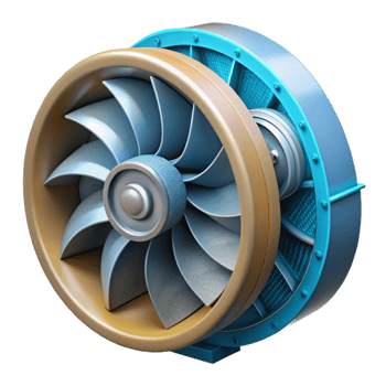 beautiful modern Hydropower Turbine Cross Section Isolated authentic png