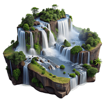 impressive classic Iguazu Falls Panoramic Vista Cutout high resolution png