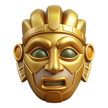 elegant modern Inca Gold Mask Front View Isolated Element premium png