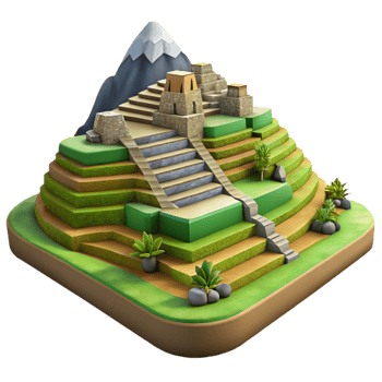 magnificent minimalist Inca Terrace Farming Landscape View Isolated original png