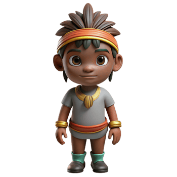 extraordinary vintage Indigenous Child Silhouette detailed png