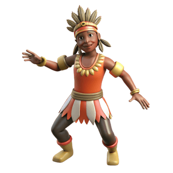 vibrant creative Indigenous Dancer Silhouette Cutout high resolution png