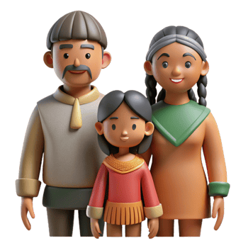 extraordinary classic Indigenous Family Silhouette high quality png