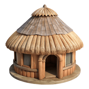 elegant abstract Indigenous Hut with Thatched Roof Cutout authentic png