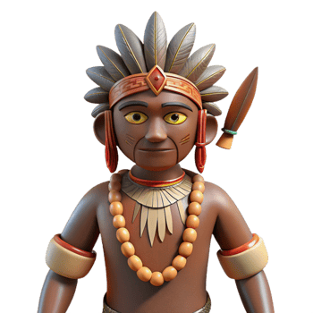 dramatic traditional Indigenous Shaman Silhouette detailed png