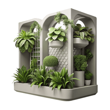 serene artistic Indoor Vertical Garden Cutout Low Light exclusive png