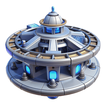 vibrant abstract A Futuristic Space Station with Rotating S genuine png