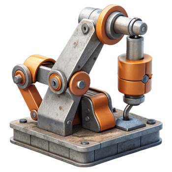 beautiful abstract Industrial Robot Performing Task Cutout Element exclusive png