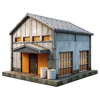 stunning classic Industrial Warehouse Exterior Isolated Element high resolution png