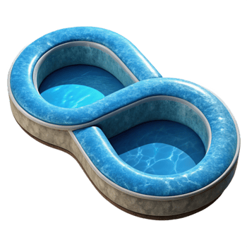 serene modern Infinity Pool Edge Close Up Cutout detailed png