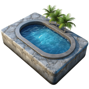 magnificent traditional Infinity Pool with Ocean View Isolated Element high quality png
