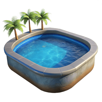 dramatic artistic Infinity Pool with Ocean View Isolated Element detailed png
