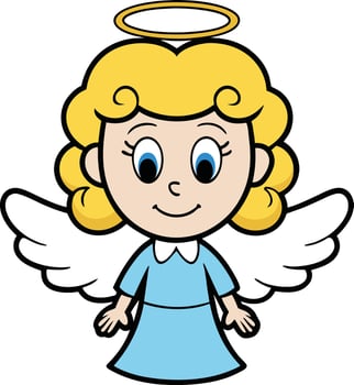 Angel's Gentle Presence A sweet illustration of an angel, exuding peace and serenity vector