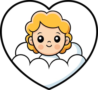 Angel in heart clipart vector