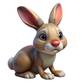 dramatic minimalist Injured Rabbit Nose Twitching Transparent authentic png