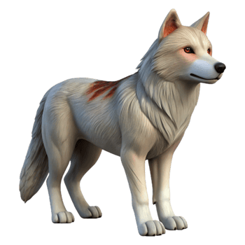 serene vintage Injured Wolf Side Profile Transparent high quality png