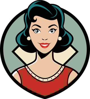 Retro woman illustration vector