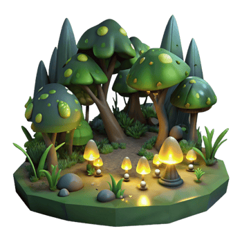 serene contemporary A Group of Fireflies Illuminating a Dark Fo authentic png