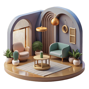 elegant rustic Interior Design Modern Style Cutout detailed png