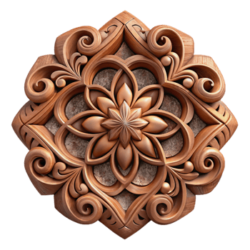extraordinary creative Intricate Carved Wood Detail Transparent Background detailed png