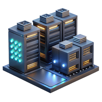 dramatic classic A Server Farm with Rows of Blinking Light detailed png