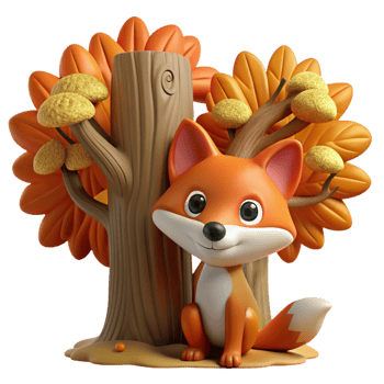 vibrant artistic A Curious Fox Peeking out from Behind A exclusive png