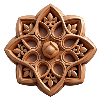 wonderful rustic Intricate Wood Carving Pattern Isolated premium png