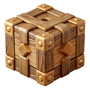 impressive traditional Intricate Wooden Puzzle Box Closed Isolated premium png