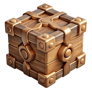 extraordinary abstract Intricate Wooden Puzzle Box Closed Isolated exclusive png