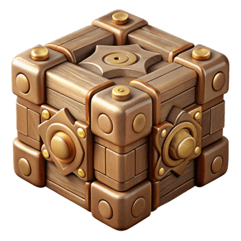 dramatic creative Intricate Wooden Puzzle Box Closed Isolated high quality png