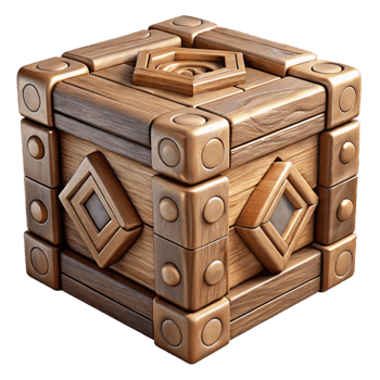 stunning artistic Intricate Wooden Puzzle Box Closed Isolated premium png