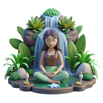 elegant minimalist A Serene Dryad Meditating Beneath a Water premium png
