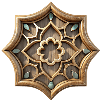 impressive abstract Intricate Wood Inlay Border Design Cutout professional png