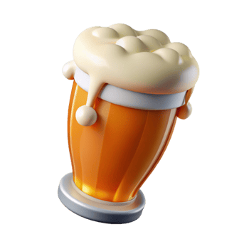 vibrant minimalist Ipa Beer in Pint Glass Isolated genuine png