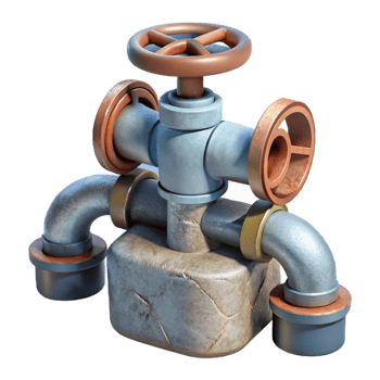 wonderful modern Irrigation System Pipes and Valves Cutout Element detailed png