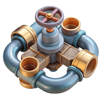 vibrant abstract Irrigation System Pipes and Valves Cutout Element premium png