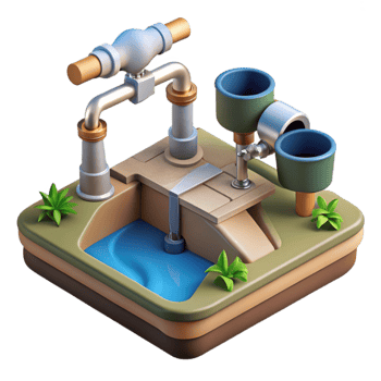 elegant modern Irrigation System Cutout with Sprinkler Heads Transparent Background authentic png