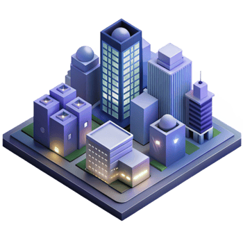 elegant rustic Isometric Cityscape at Night Element high resolution png