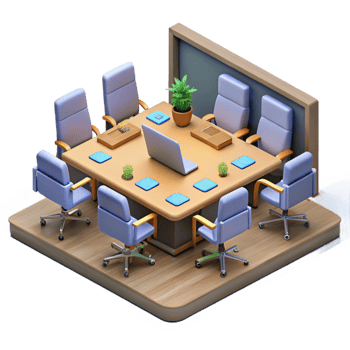 stunning vintage Isometric Online Conference Room Transparent Background professional png