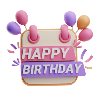 Birthday Calendar Birthday Party illustration 3D png