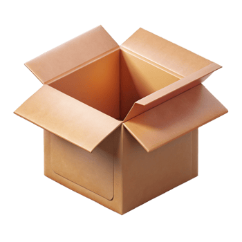 wonderful abstract Isometric View of Open Cardboard Box Transparent Background professional png