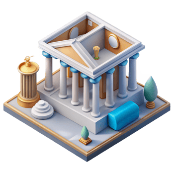 impressive artistic Isometric Virtual Museum Tour Cutout png